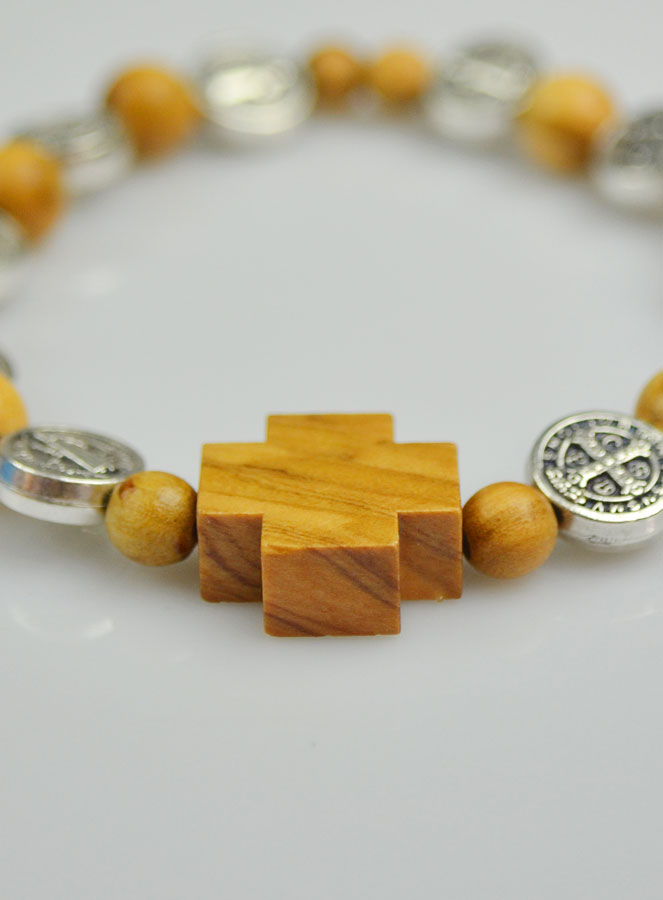 Bracelet Dizainier de Saint Benoît en Bois d'olivier (pic 3)