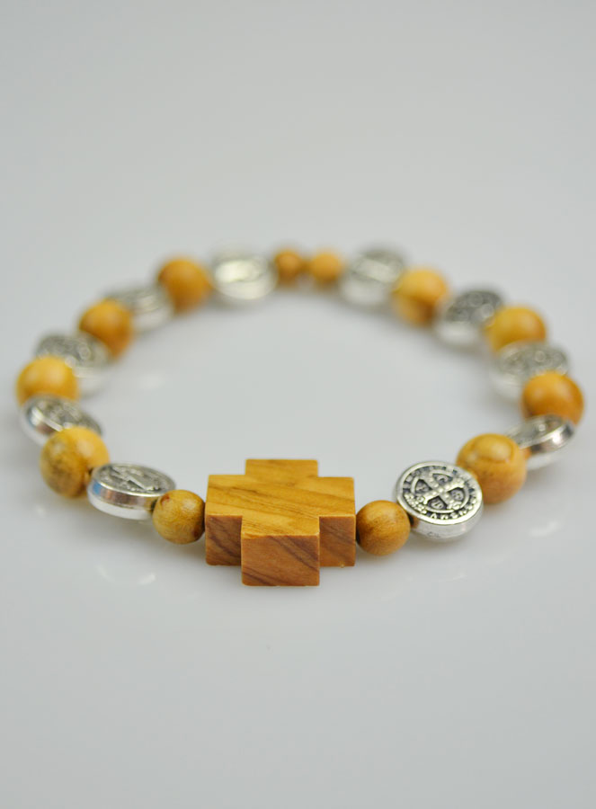 Bracelet Dizainier de Saint Benoît en Bois d'olivier (pic 4)