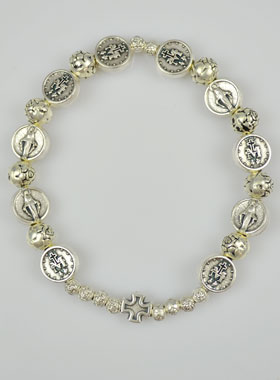 Bracelet Religieux Dizainier Vierge Miraculeuse Argenté (pic 1)