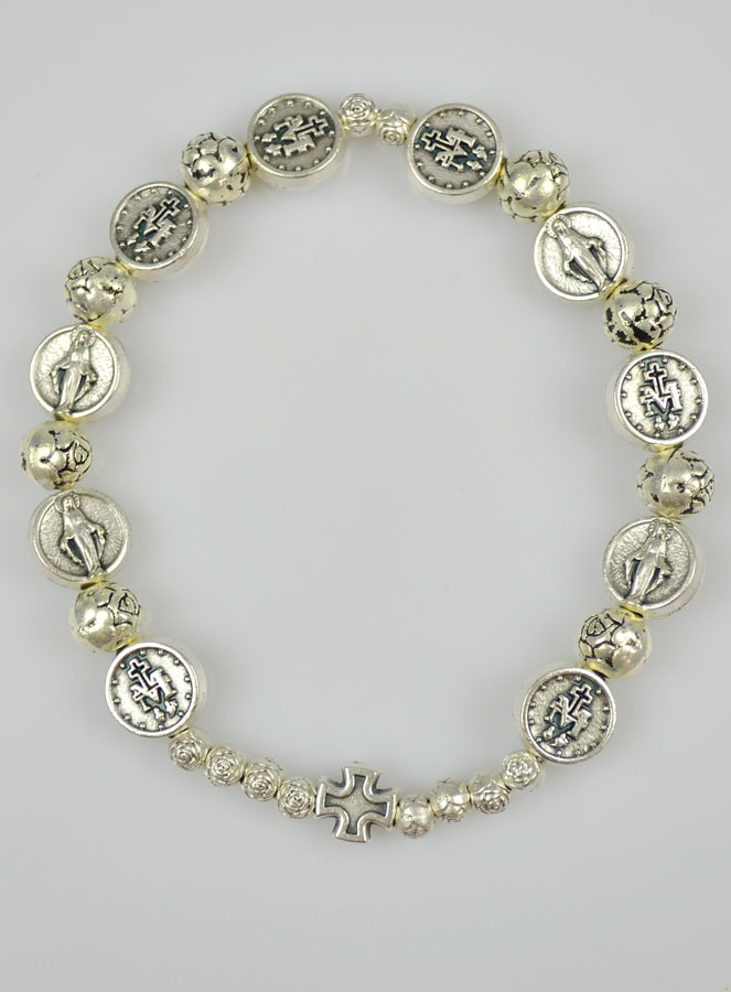 Bracelet Religieux Dizainier Vierge Miraculeuse Argenté (pic 2)