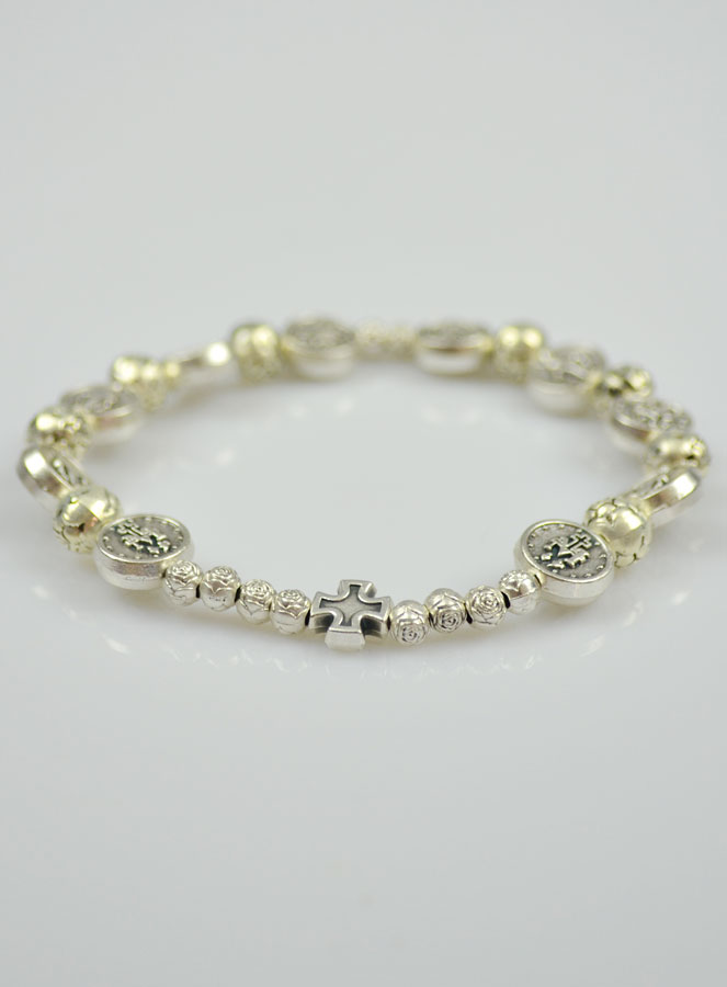 Bracelet Religieux Dizainier Vierge Miraculeuse Argenté (pic 3)