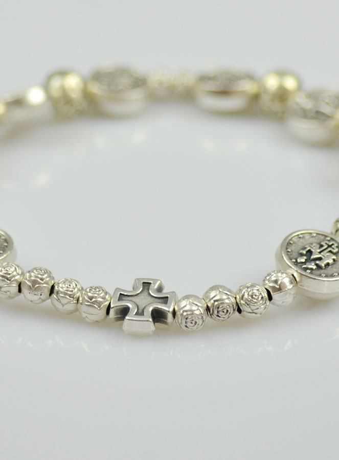 Bracelet Religieux Dizainier Vierge Miraculeuse Argenté (pic 4)