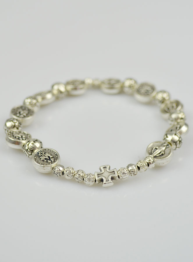 Bracelet Religieux de la Sainte Vierge Miraculeuse Argenté (pic 3)