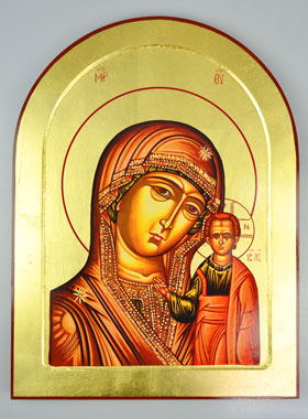 Grande icône Byzantine Arrondie - Marie Mère de Dieu - 40cm (pic 1)