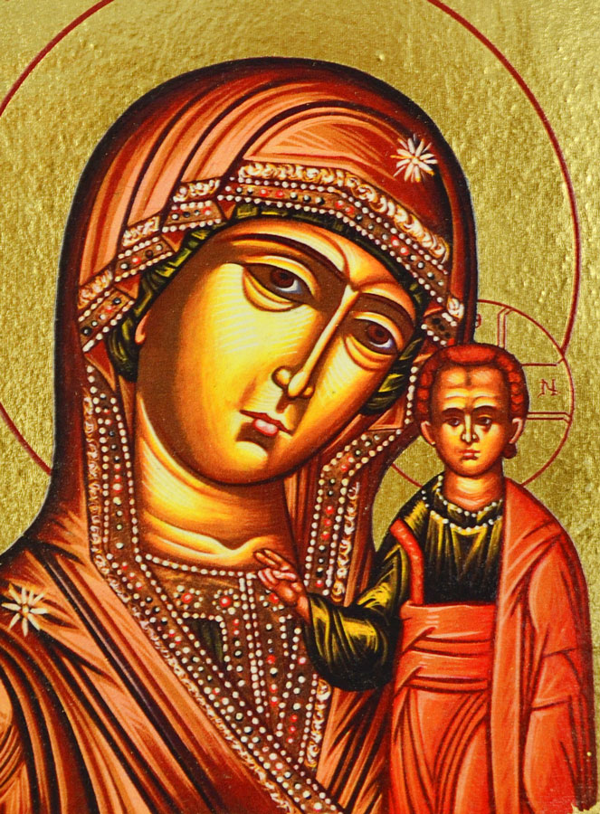 Icône Byzantine Vierge de Kazan - 24cm (pic 3)