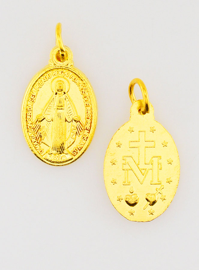 Médaille Miraculeuse Dorée Or - 17 mm (pic 1)