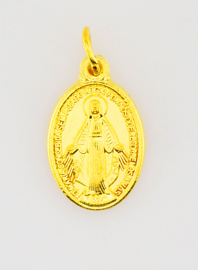 Médaille Miraculeuse Dorée Or - 17 mm (pic 3)