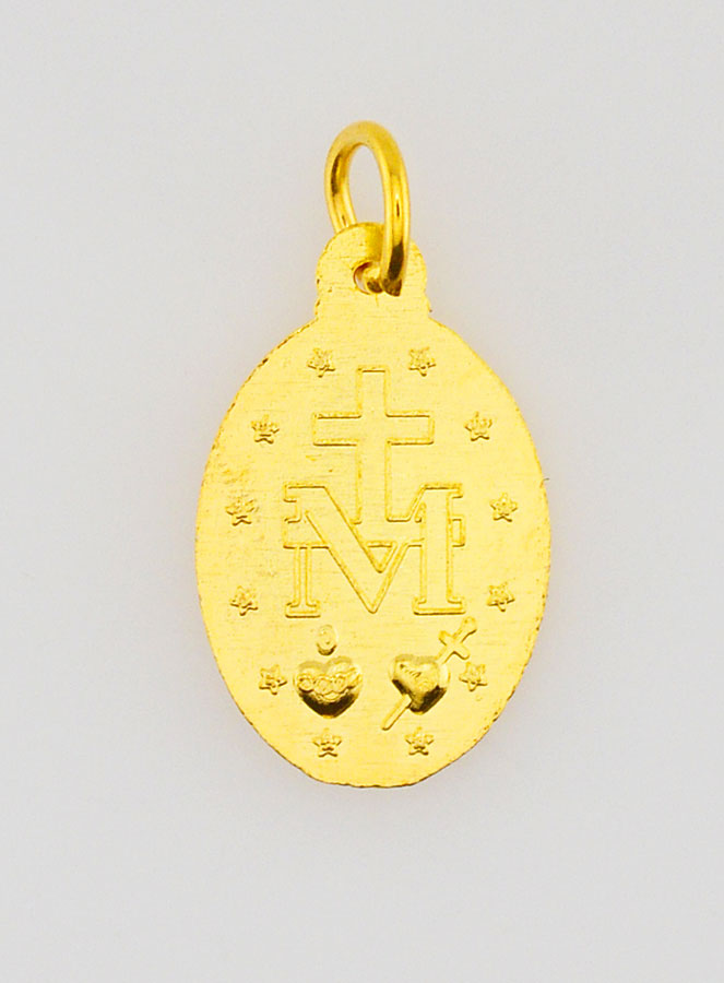 Médaille Miraculeuse Dorée Or - 17 mm (pic 4)