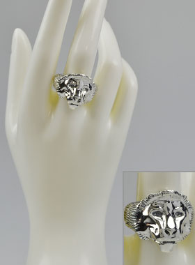 Bague Lion de Juda - Argent Massif - Taille 62 (pic 1)