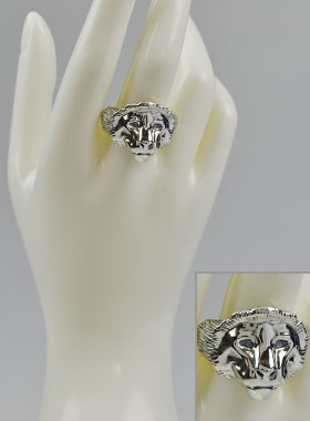 Bague Lion de Juda - Argent Massif - Taille 64 (pic 1)