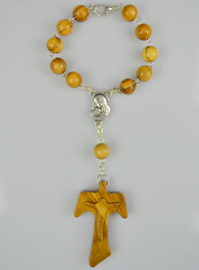 Dizainier Bracelet Bois d'Olivier - Croix de Tau (pic 1)