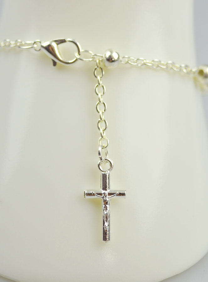 Bracelet Religieux avec Croix du Christ - Argenté (pic 4)