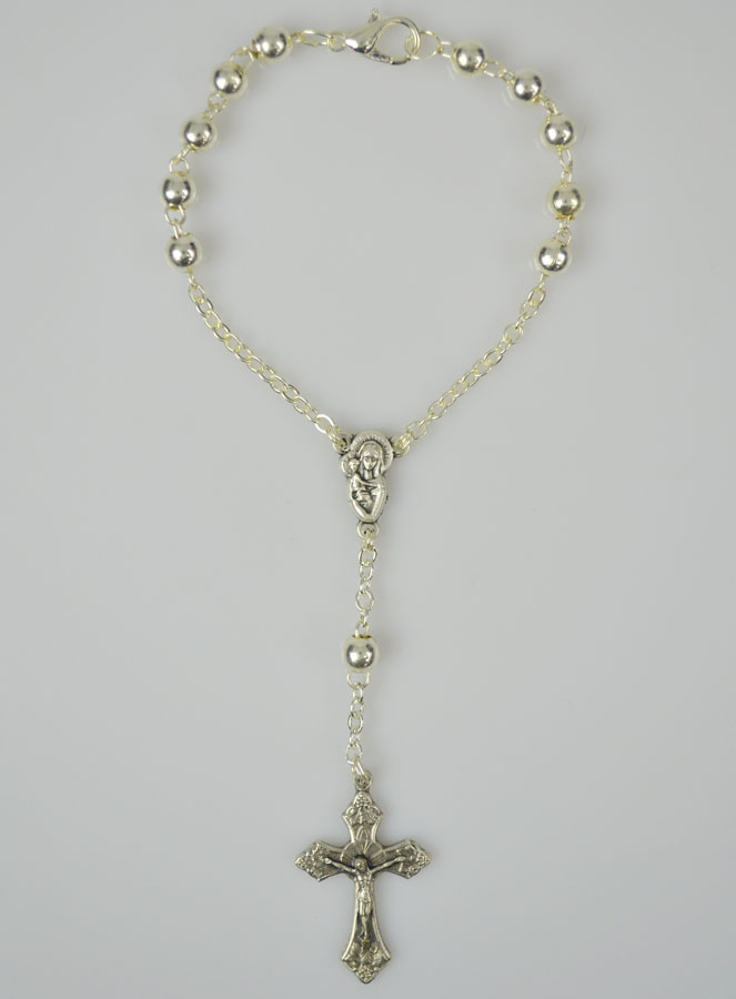 Bracelet Dizainier en Métal Argenté & Croix du Christ (pic 2)