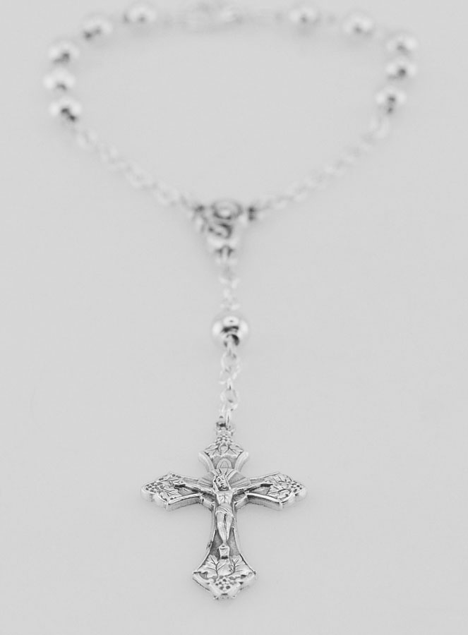 Bracelet Dizainier en Métal Argenté & Croix du Christ (pic 4)