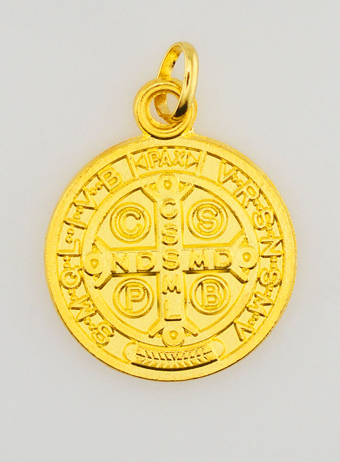 Médaille de Saint Benoît - Métal Doré - 22 mm (pic 4)