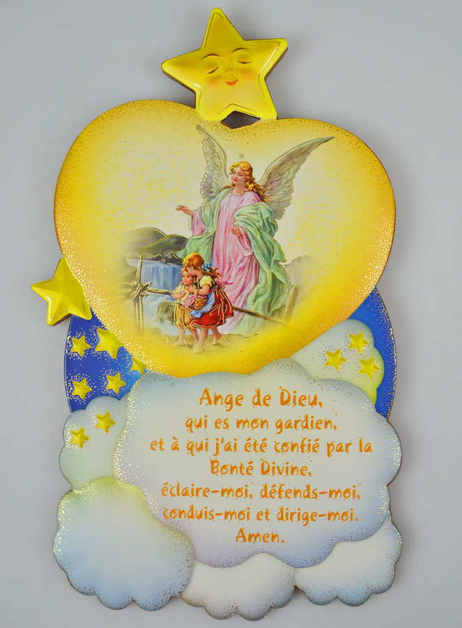 Icône Enfant Ange Gardien en Bois (pic 2)