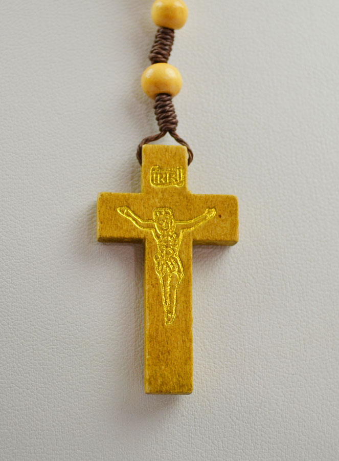 Chapelet Collier de Lourdes en Bois Deux Tons (pic 4)