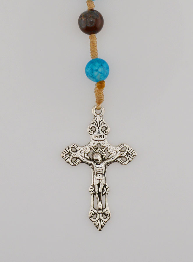 Chapelet en Pierre de Tourmaline & d'Agate sur Cordelette (pic 4)