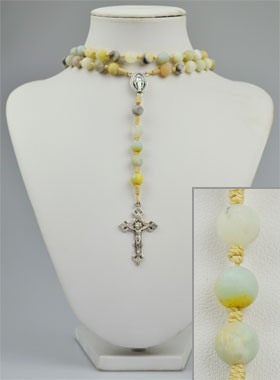 Chapelet en Pierre d'Amazonite sur Cordelette (pic 1)