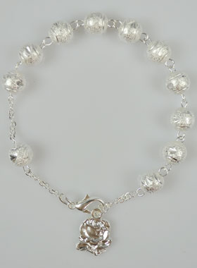 Bracelet Dizainier de Lourdes - Perles d'Argent (pic 1)