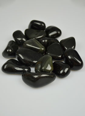 Pierre Roulée Obsidienne Noire Dorée (pic 1)