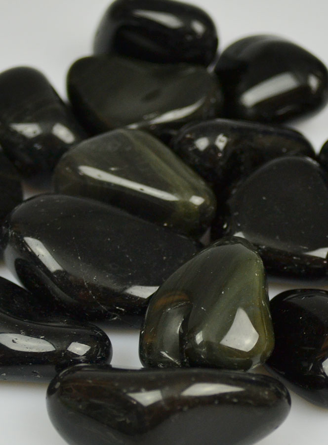 Pierre Roulée Obsidienne Noire Dorée (pic 2)