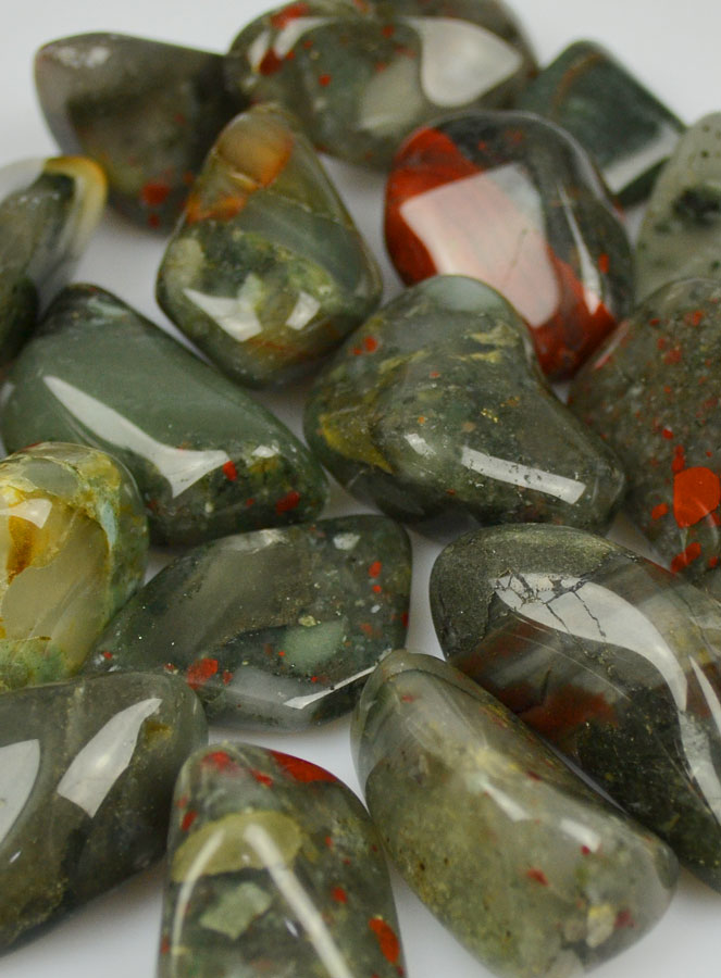 Pierre Roulée Jaspe héliotrope Bloodstone (pic 2)