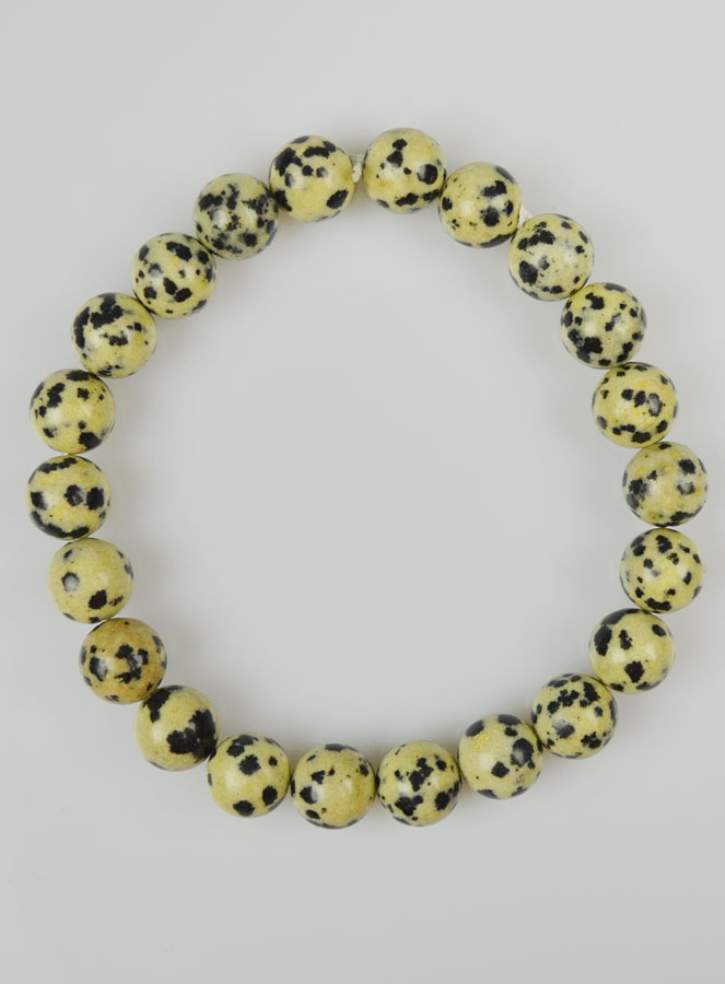 Bracelet en Pierre Naturelle de Jaspe Dalmatien (pic 2)