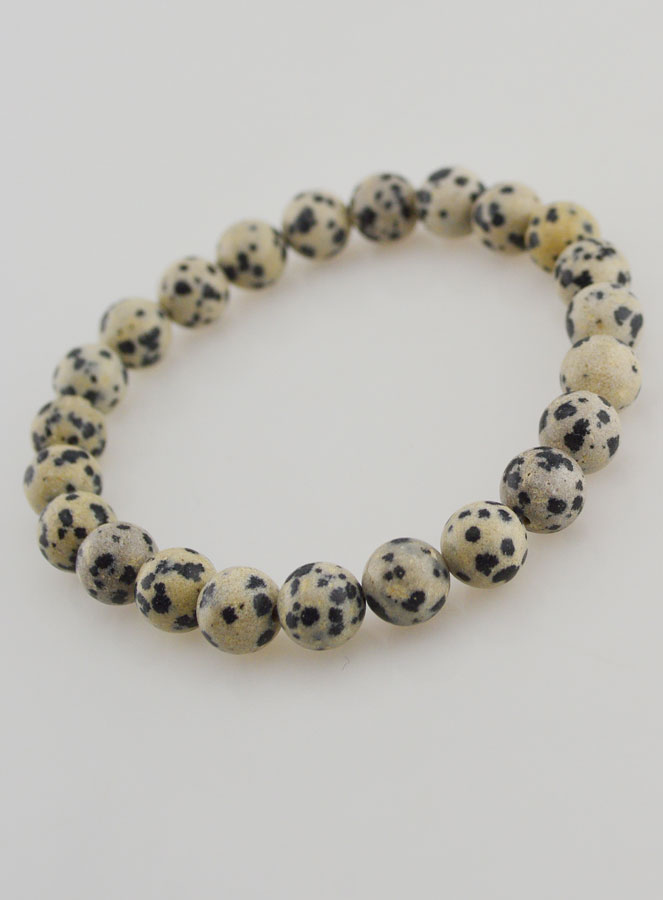 Bracelet en Pierre Naturelle de Jaspe Dalmatien (pic 4)