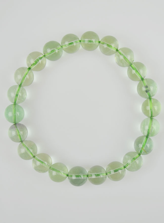 Bracelet en Pierre Naturelle de Fluorite Verte Véritable (pic 2)