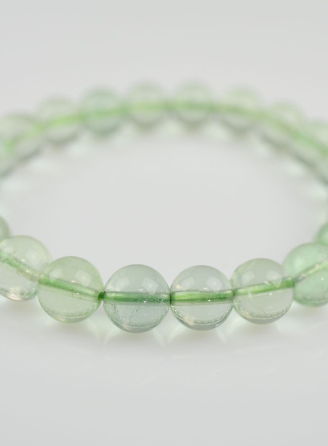 Bracelet en Pierre Naturelle de Fluorite Verte Véritable (pic 4)
