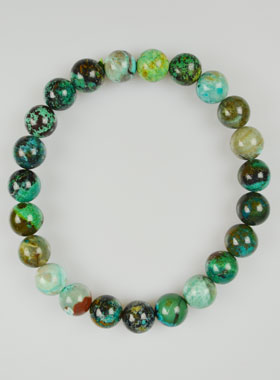 Bracelet en Pierre Naturelle Amblygonite Chrysocolle (pic 1)