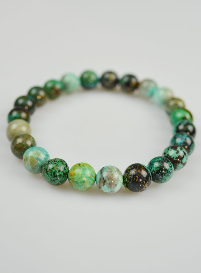Bracelet en Pierre Naturelle Amblygonite Chrysocolle (pic 3)