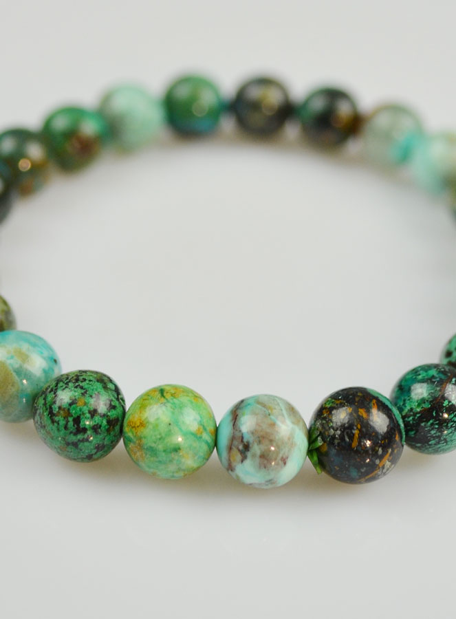Bracelet en Pierre Naturelle Amblygonite Chrysocolle (pic 4)