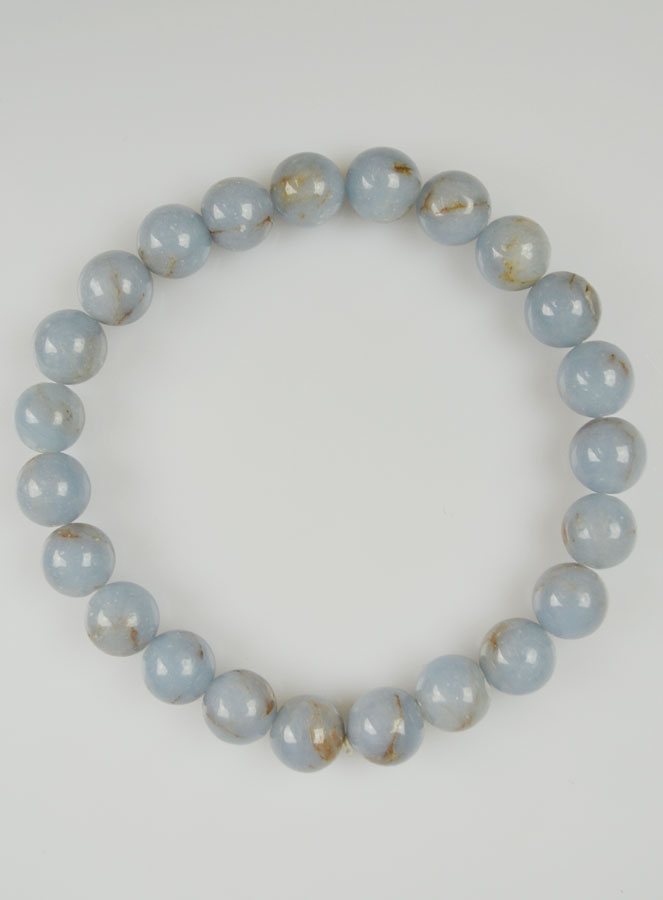 Bracelet en Pierre Naturelle d'Angelite - 8mm (pic 2)