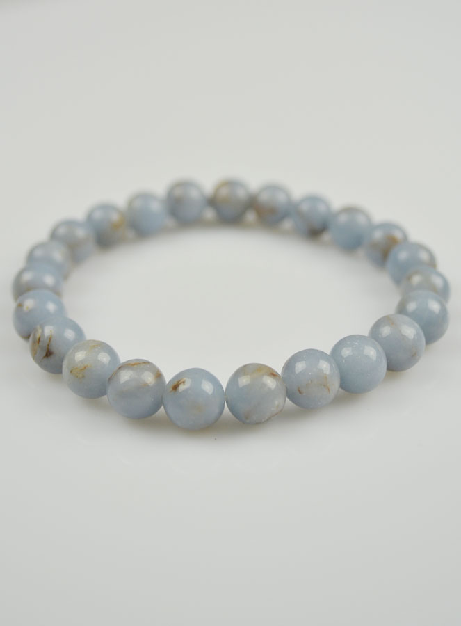Bracelet en Pierre Naturelle d'Angelite - 8mm (pic 3)