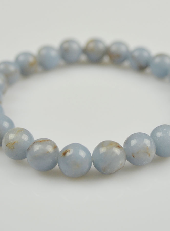 Bracelet en Pierre Naturelle d'Angelite - 8mm (pic 4)