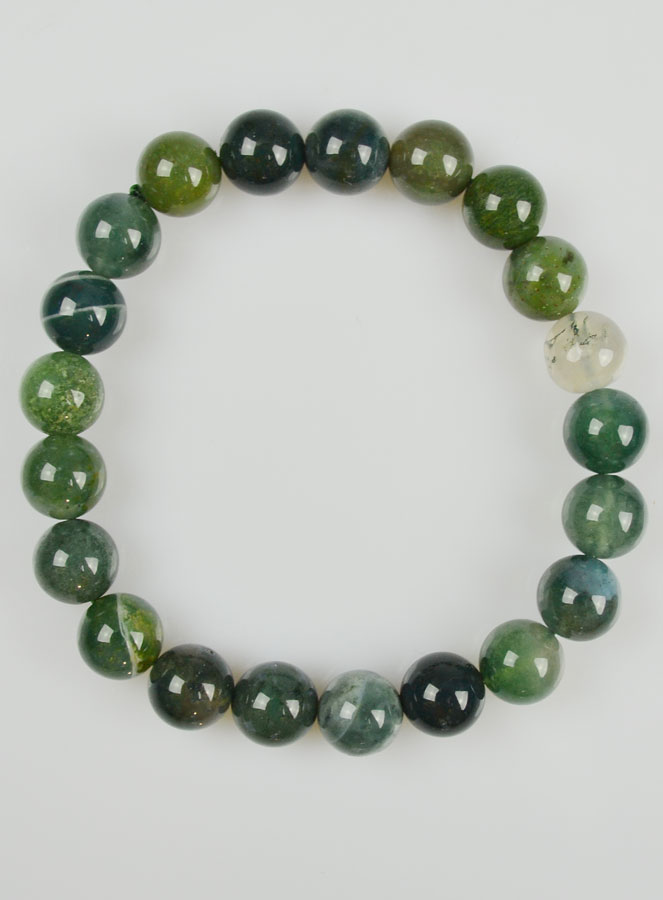 Bracelet en Pierre Naturelle d'Agate Mousse (pic 2)