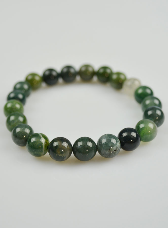Bracelet en Pierre Naturelle d'Agate Mousse (pic 3)