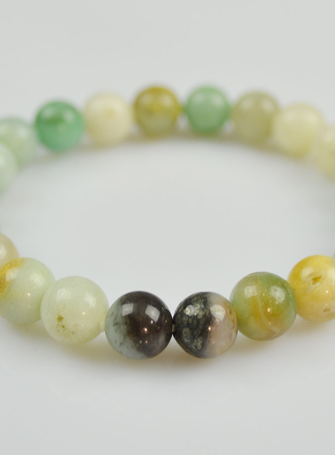 Bracelet en Pierre Naturelle d'Amazonite Multicolore - 6mm (pic 4)