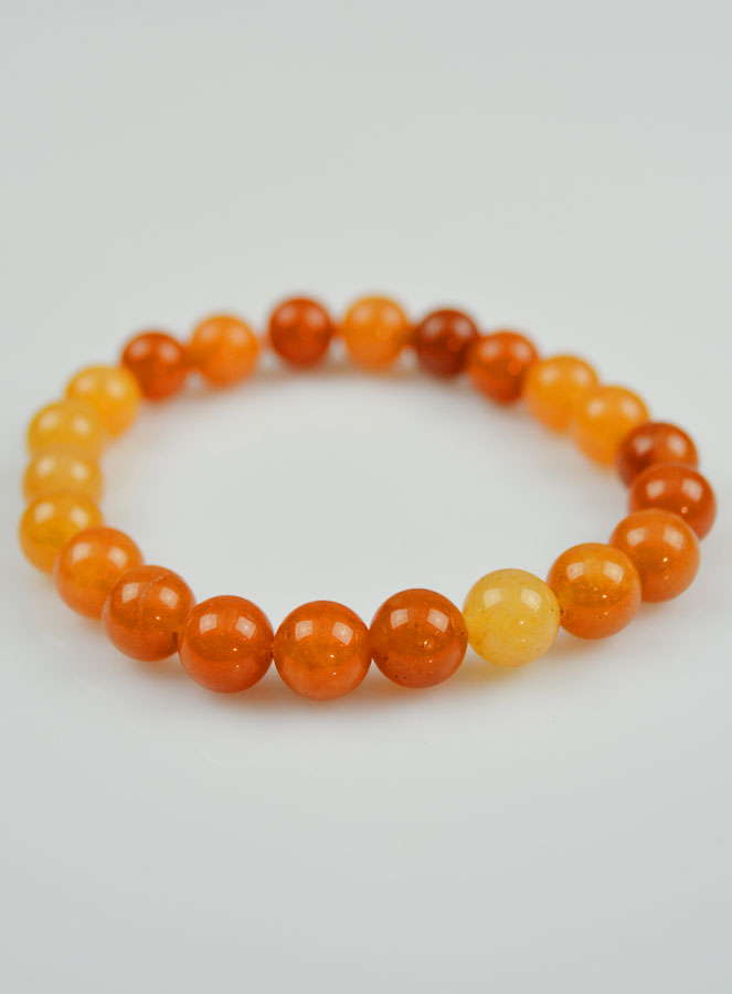 Bracelet en Pierre Naturelle d'Aventurine Orange - 8mm (pic 3)