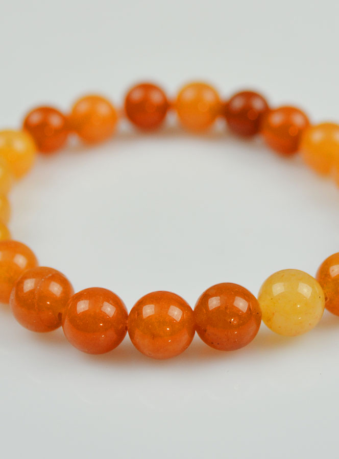 Bracelet en Pierre Naturelle d'Aventurine Orange - 8mm (pic 4)