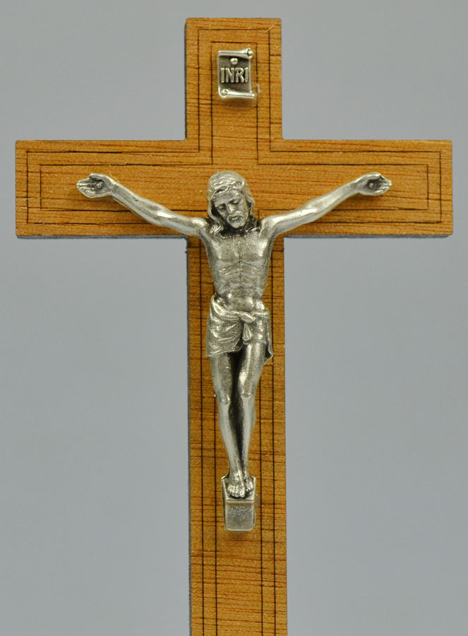 Crucifix en Bois et Christ Argenté - 12 cm (pic 3)