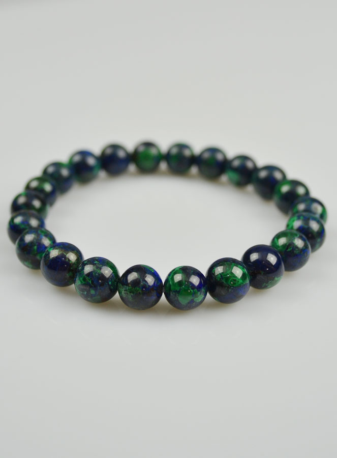 Bracelet en Pierre Naturelle d'Azurite & Malachite (pic 3)