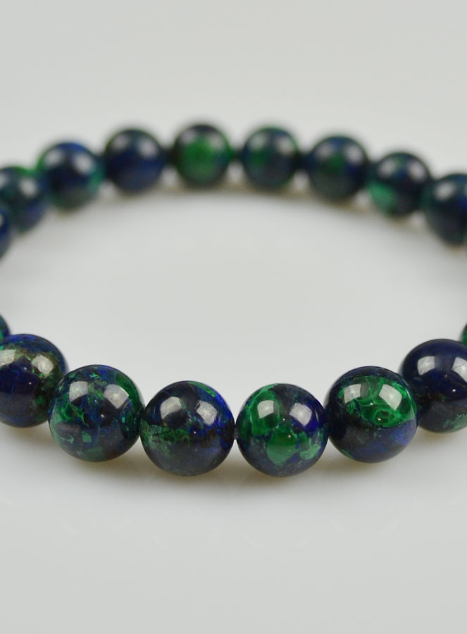 Bracelet en Pierre Naturelle d'Azurite & Malachite (pic 4)