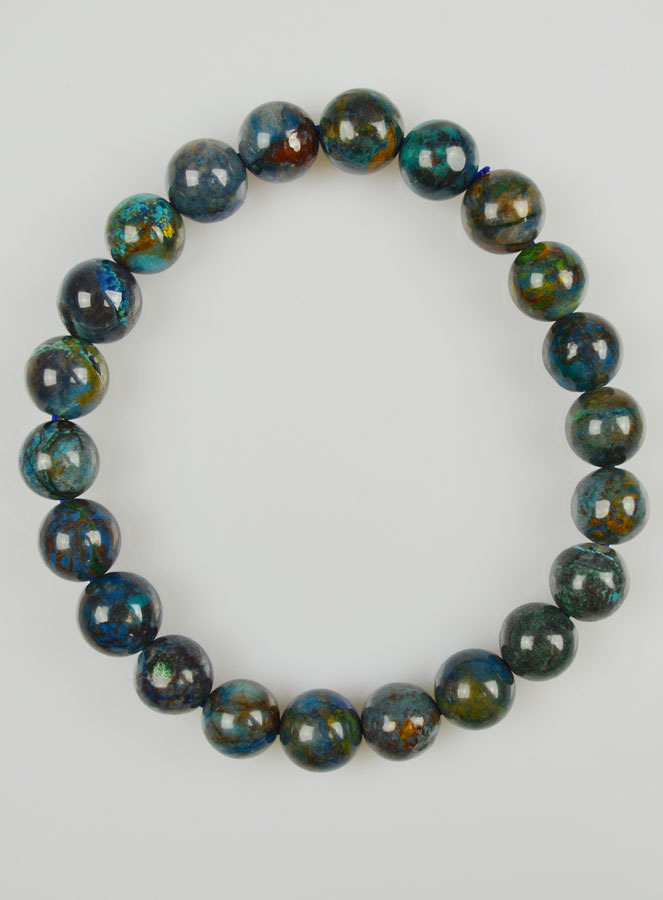 Bracelet en Pierre Naturelle d'Azurite - Malachite & Chrysocolle (pic 2)