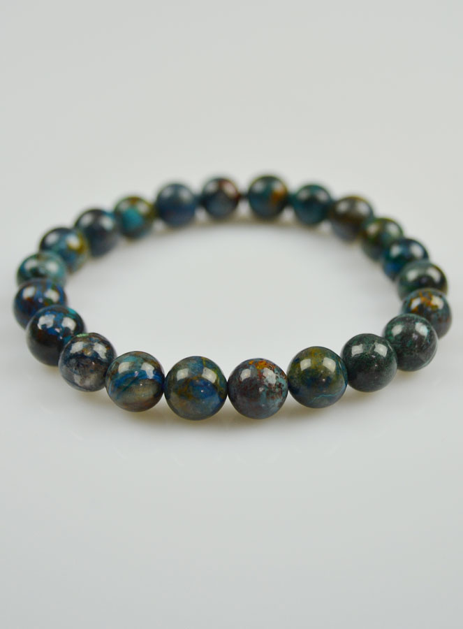 Bracelet en Pierre Naturelle d'Azurite - Malachite & Chrysocolle (pic 3)
