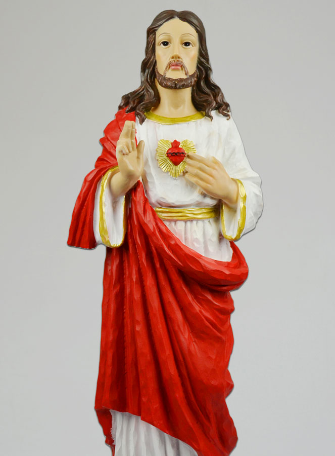 Grande Statue Sacré Coeur de Jésus - 60cm (pic 3)