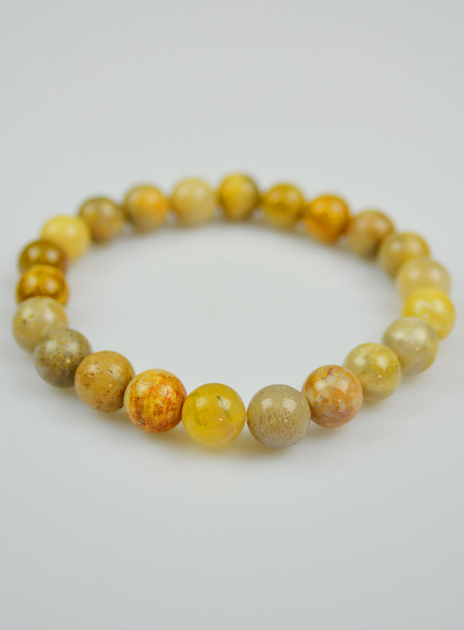Bracelet en Pierre Naturelle de Corail Fossile (pic 3)