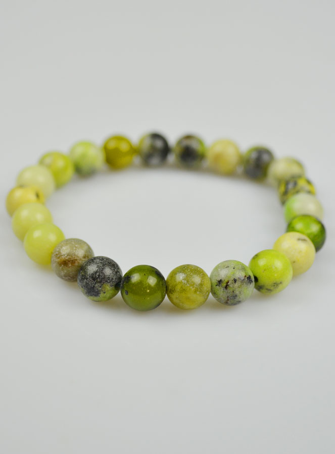 Bracelet en Pierre Naturelle de Chrysoprase Citron (pic 3)